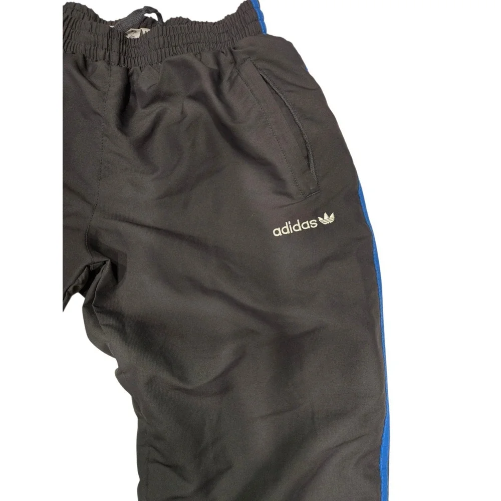 Y2K‎ Adidas Originals Track Pants Men's Large L Black Blue Stripes Trefoil Logo